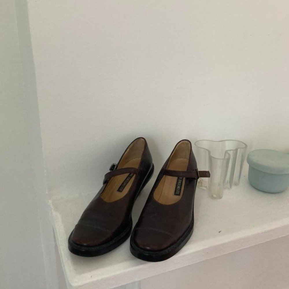 Absolutely incredible Ann demeulemeester vintage 90s Mary Jane heels dark brown